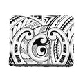 Black And White Maori Pattern Print Bifold Wallet