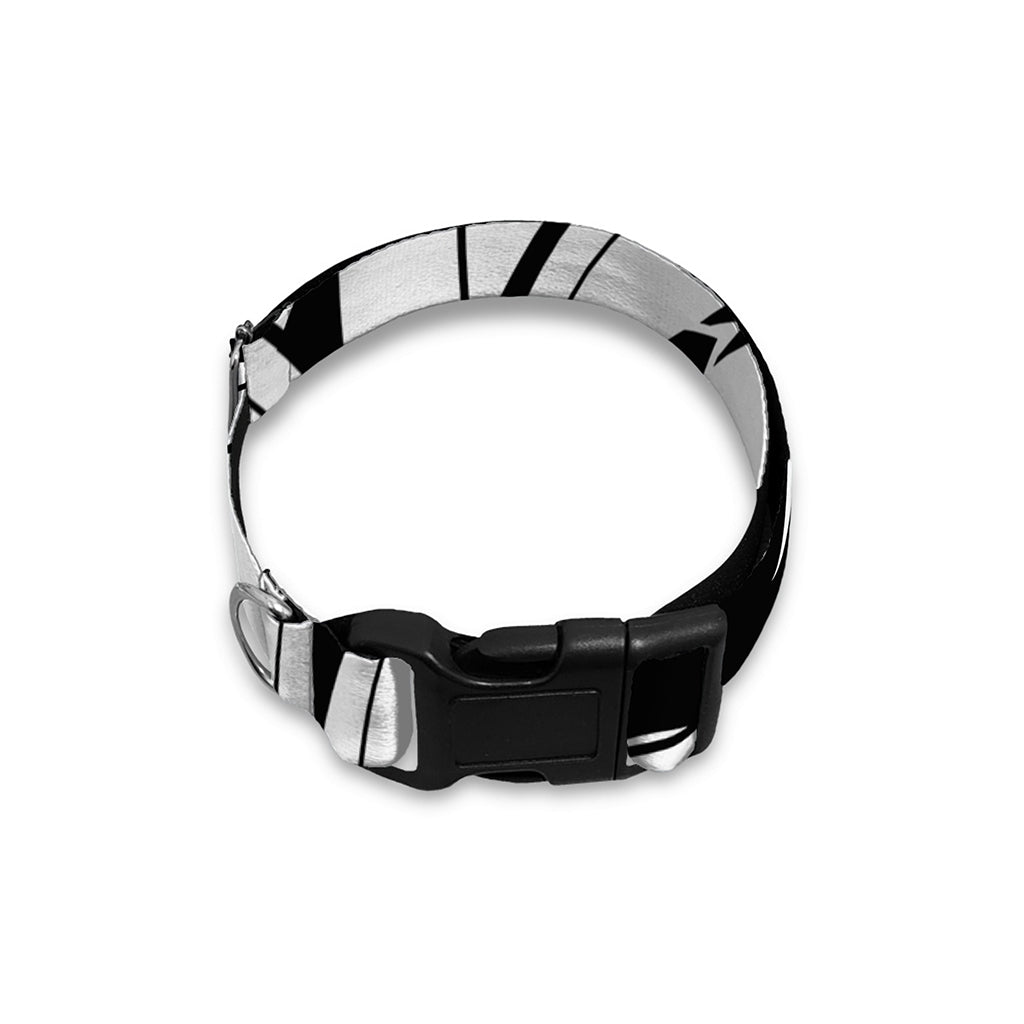 Black And White Maori Pattern Print Dog Collar