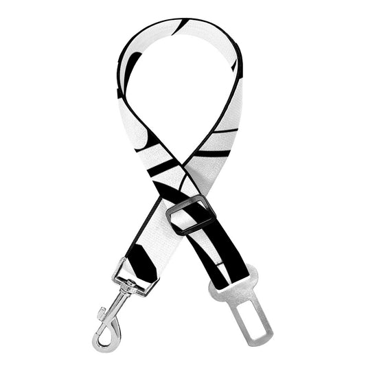 Black And White Maori Pattern Print Dog Seat Belt