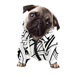 Black And White Maori Pattern Print Dog Zip Up Hoodie