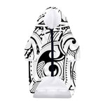 Black And White Maori Pattern Print Dog Zip Up Hoodie