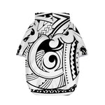 Black And White Maori Pattern Print Dog Zip Up Hoodie