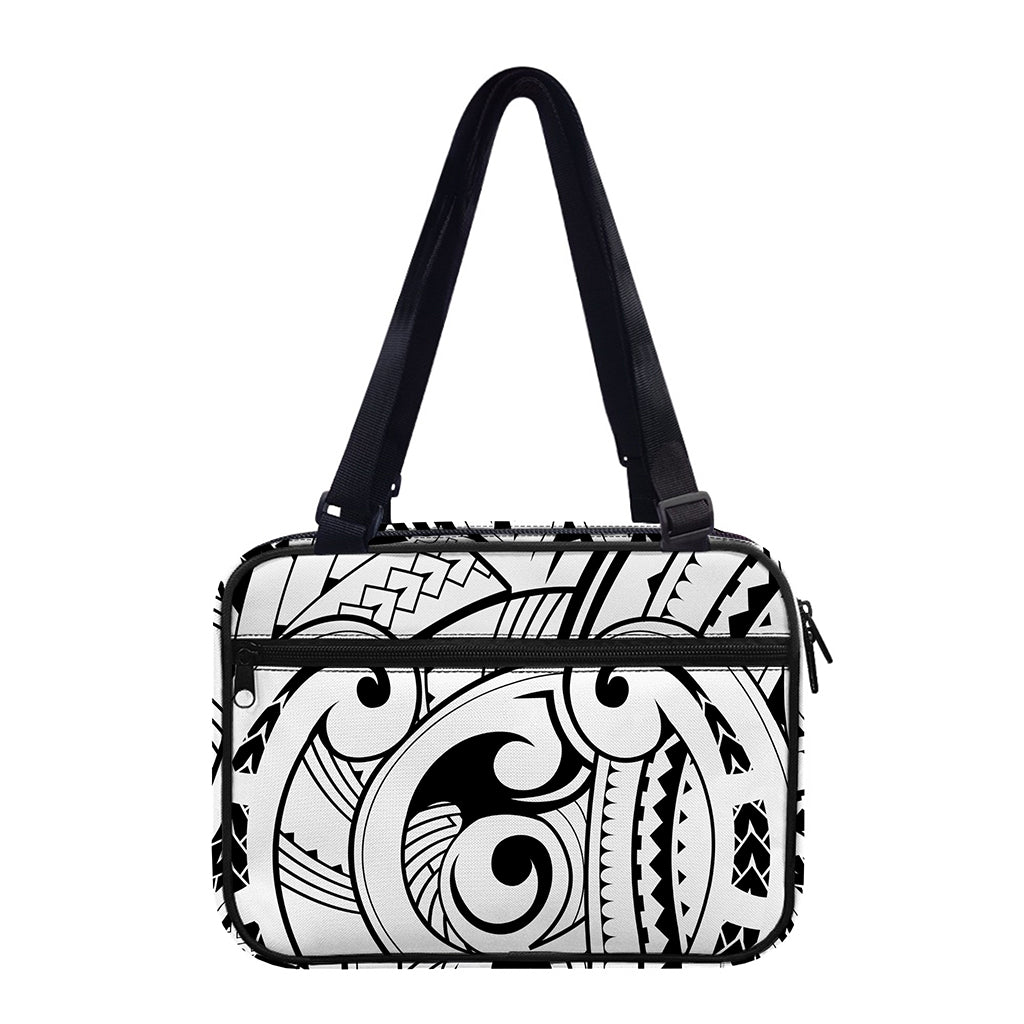 Black And White Maori Pattern Print Double Strap Bible Bag