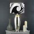Black And White Maori Pattern Print Drum Lamp Shade