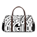 Black And White Maori Pattern Print Duffel Bag