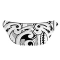 Black And White Maori Pattern Print Fanny Pack