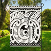 Black And White Maori Pattern Print Garden Flag