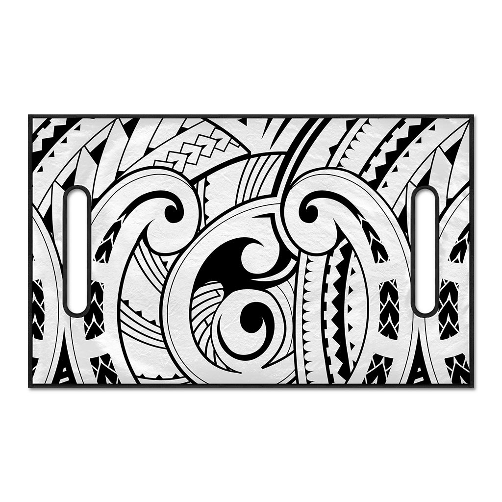 Black And White Maori Pattern Print Golf Cart Seat Cover