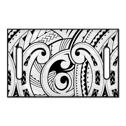 Black And White Maori Pattern Print Golf Cart Seat Cover