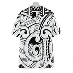 Black And White Maori Pattern Print Hawaiian Shirt