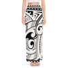 Black And White Maori Pattern Print High Slit Maxi Skirt