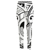 Black And White Maori Pattern Print High-Waisted Pocket Leggings