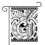 Black And White Maori Pattern Print House Flag