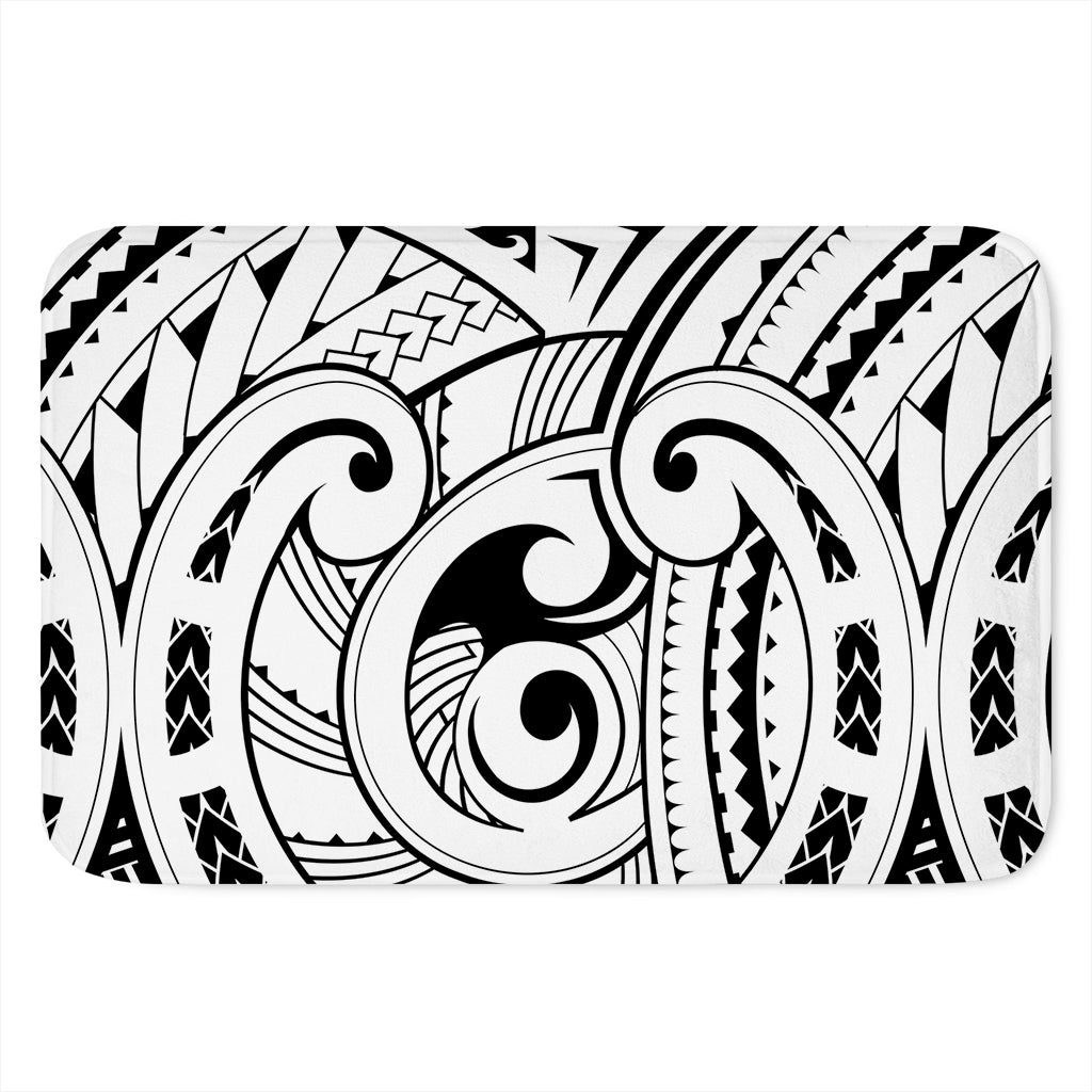 Black And White Maori Pattern Print Indoor Door Mat