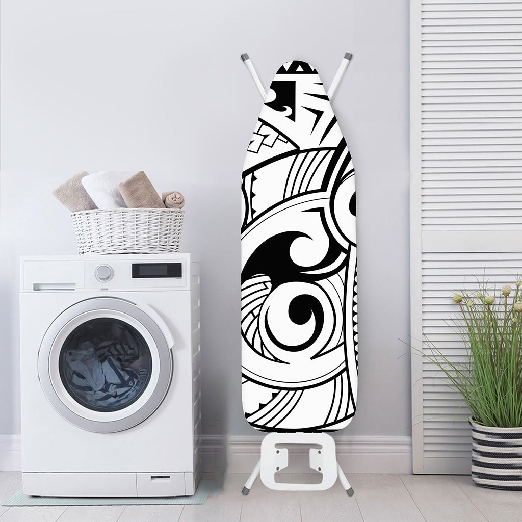 Black And White Maori Pattern Print Ironing Board Cover