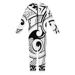 Black And White Maori Pattern Print Jumpsuit