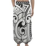 Black And White Maori Pattern Print Lantern Pants