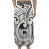 Black And White Maori Pattern Print Lantern Pants