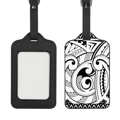 Black And White Maori Pattern Print Luggage Tag