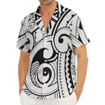 Black And White Maori Pattern Print Men's Deep V-Neck Shirt