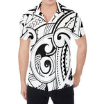 Black And White Maori Pattern Print Men's Shirt