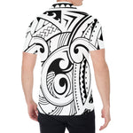 Black And White Maori Pattern Print Men's Shirt