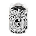 Black And White Maori Pattern Print Mesh Laundry Hamper