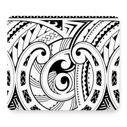 Black And White Maori Pattern Print Mouse Pad
