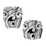 Black And White Maori Pattern Print Office Chair Cover
