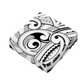 Black And White Maori Pattern Print Outdoor Seat Cushion Cover