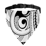 Black And White Maori Pattern Print Over The Collar Dog Bandana