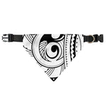 Black And White Maori Pattern Print Over The Collar Dog Bandana