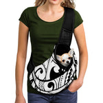 Black And White Maori Pattern Print Pet Sling Carrier