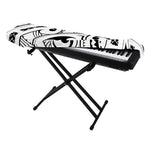 Black And White Maori Pattern Print Piano Keyboard Cover