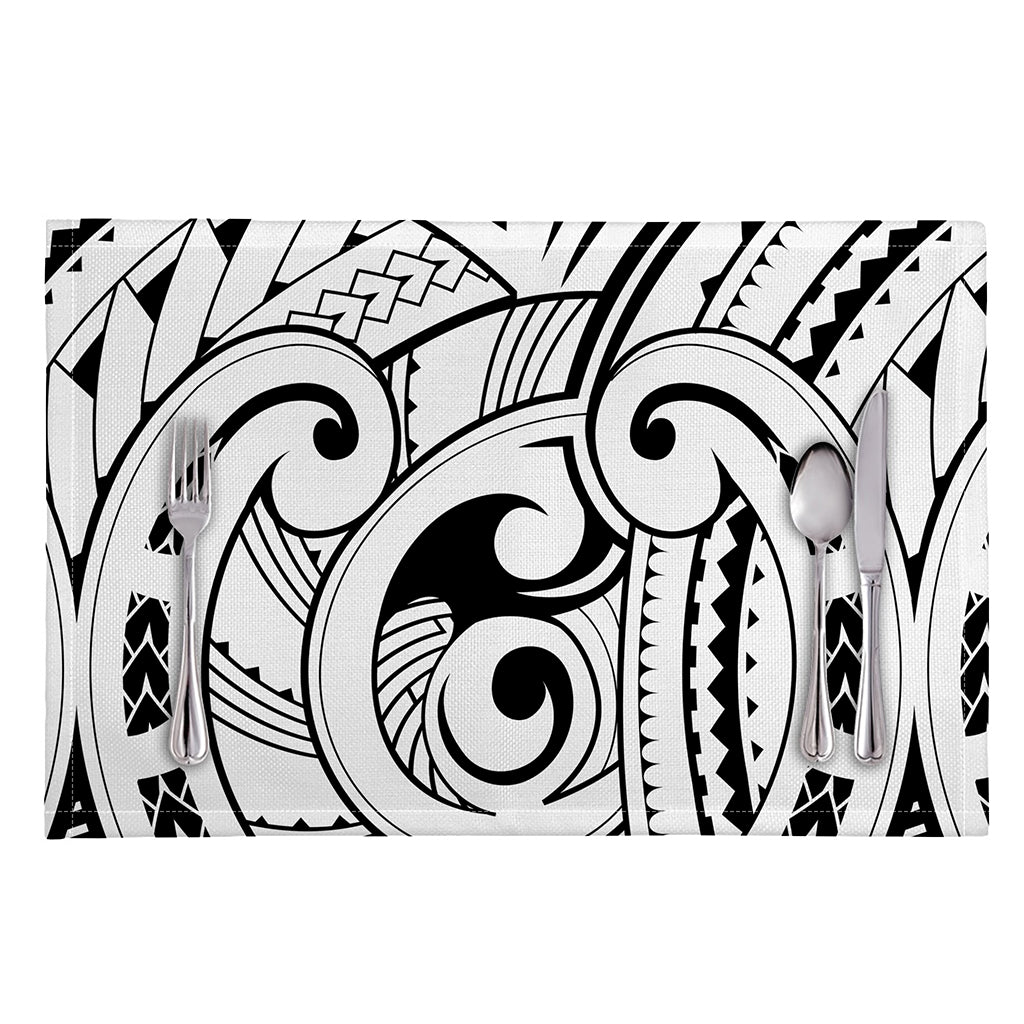 Black And White Maori Pattern Print Placemat