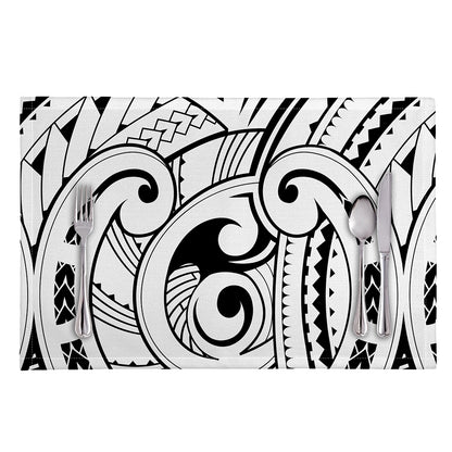 Black And White Maori Pattern Print Placemat