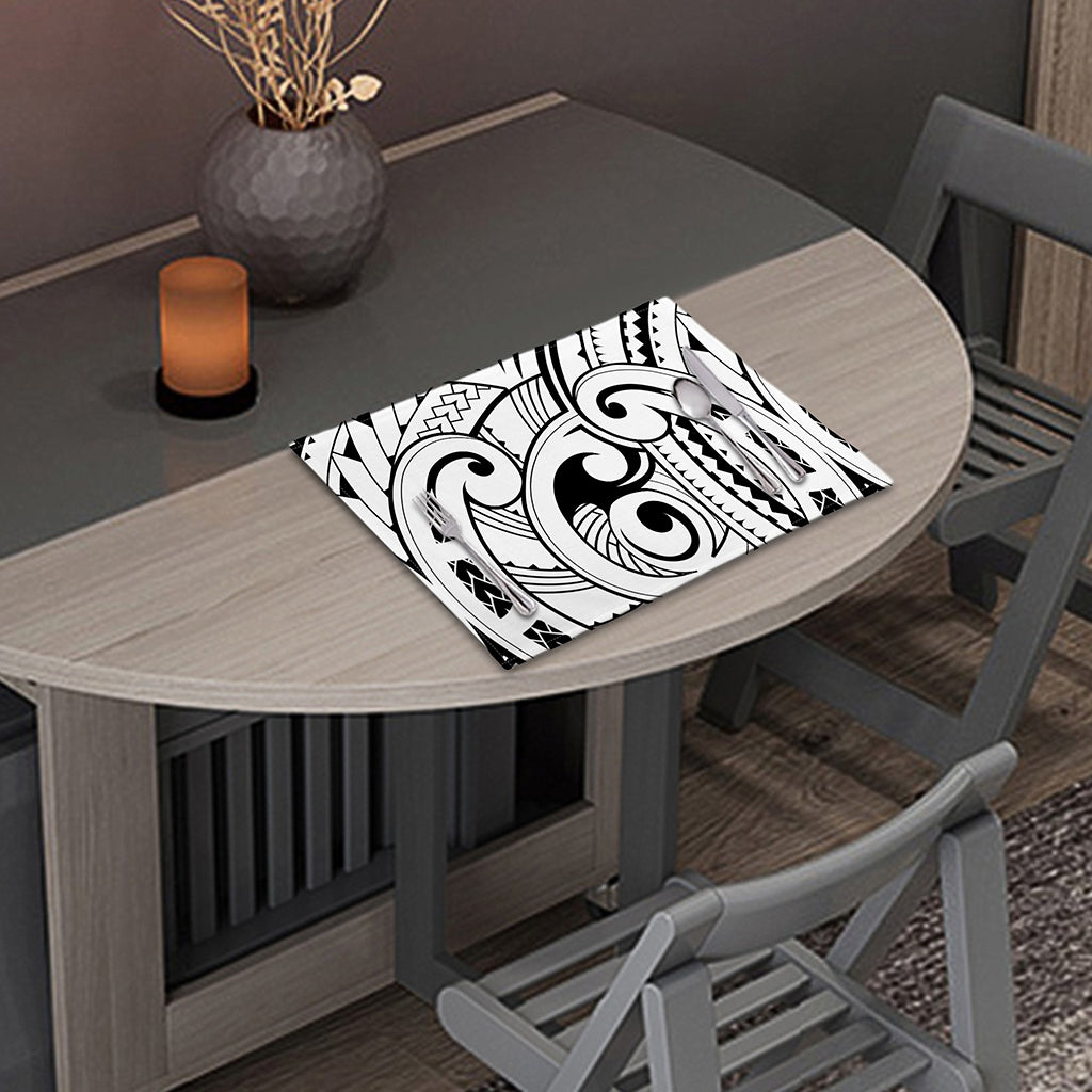 Black And White Maori Pattern Print Placemat