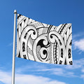 Black And White Maori Pattern Print Polyester Flag