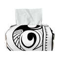 Black And White Maori Pattern Print Rectangle Tissue Box Cover