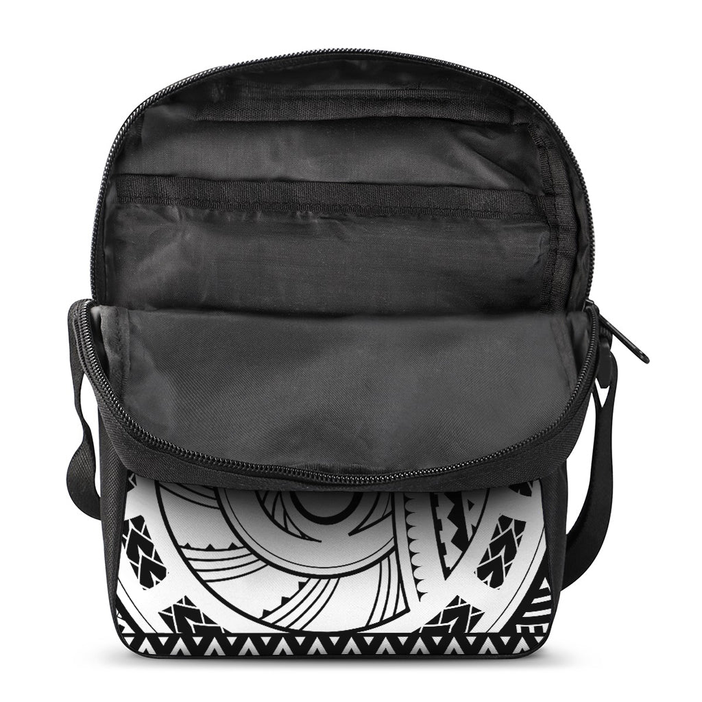 Black And White Maori Pattern Print Rectangular Crossbody Bag