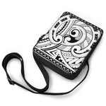 Black And White Maori Pattern Print Rectangular Crossbody Bag