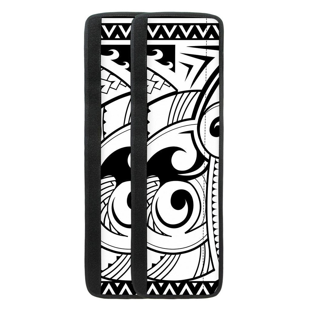 Black And White Maori Pattern Print Refrigerator Handle Covers