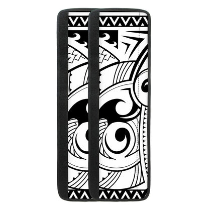 Black And White Maori Pattern Print Refrigerator Handle Covers