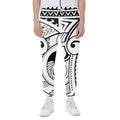Black And White Maori Pattern Print Joggers