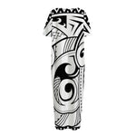 Black And White Maori Pattern Print Short Sleeve Long Nightdress