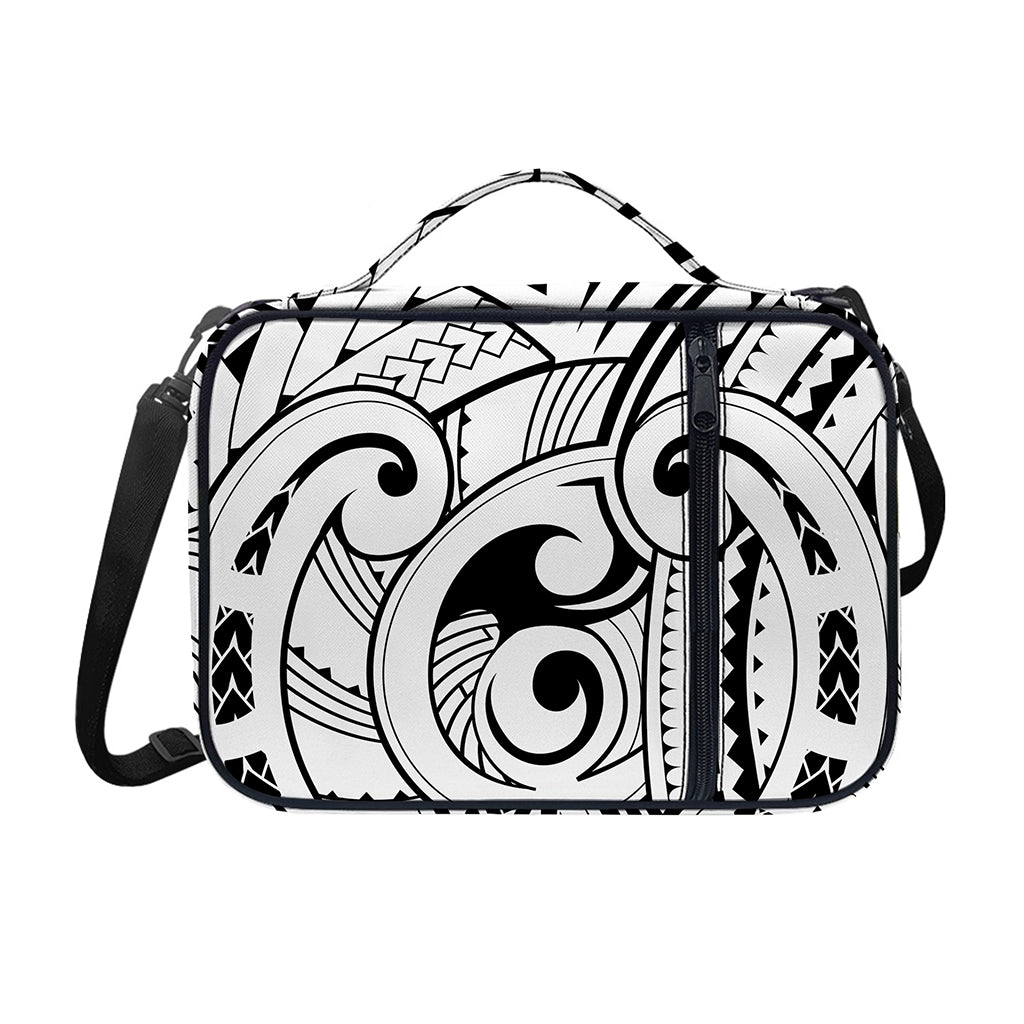 Black And White Maori Pattern Print Shoulder Strap Bible Bag