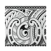 Black And White Maori Pattern Print Silk Bandana