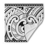 Black And White Maori Pattern Print Silk Bandana