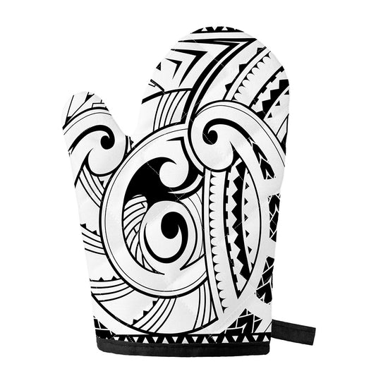 Black And White Maori Pattern Print Single Oven Mitt
