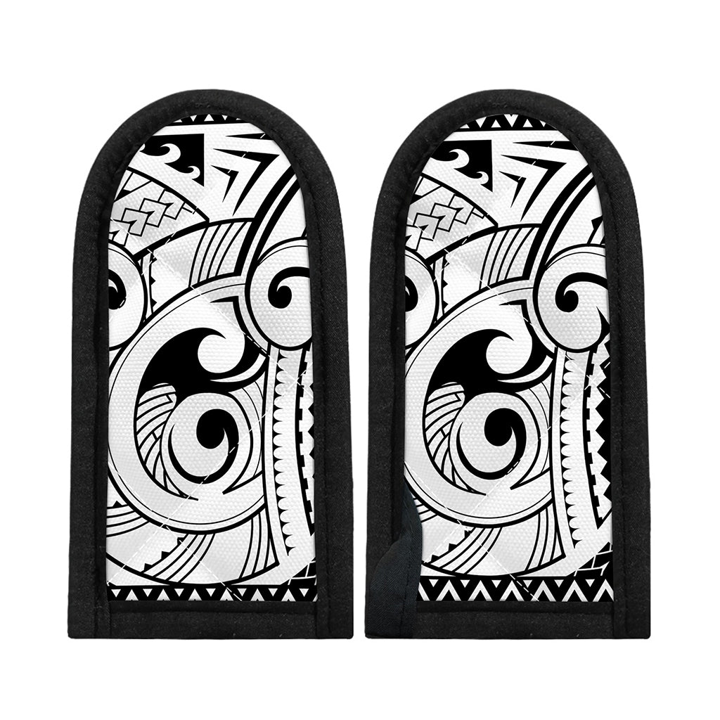 Black And White Maori Pattern Print Skillet Handle Cover